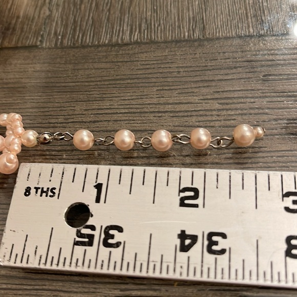 Vintage Pale Pink Faux Pearl Collar Necklace - Picture 12 of 14